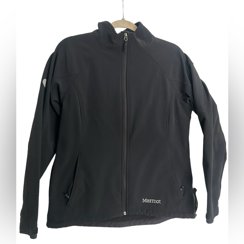 Womens Marmot Fleece Lined Soft Shell Jacket Collared Size Large L Windbreaker